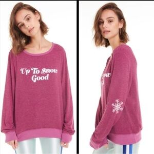 Wildfang Pink Sweatshirt with Snowflake Design